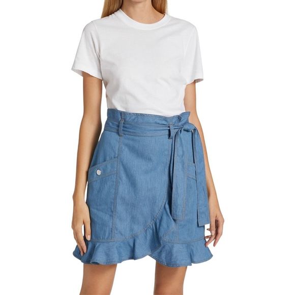 Derek Lam 10 Crosby Hudson Mixed Media Mini-Dress - Size 8 - Picture 3 of 8